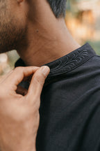 Gurbaz - Midnight Black Embroidered Panjabi