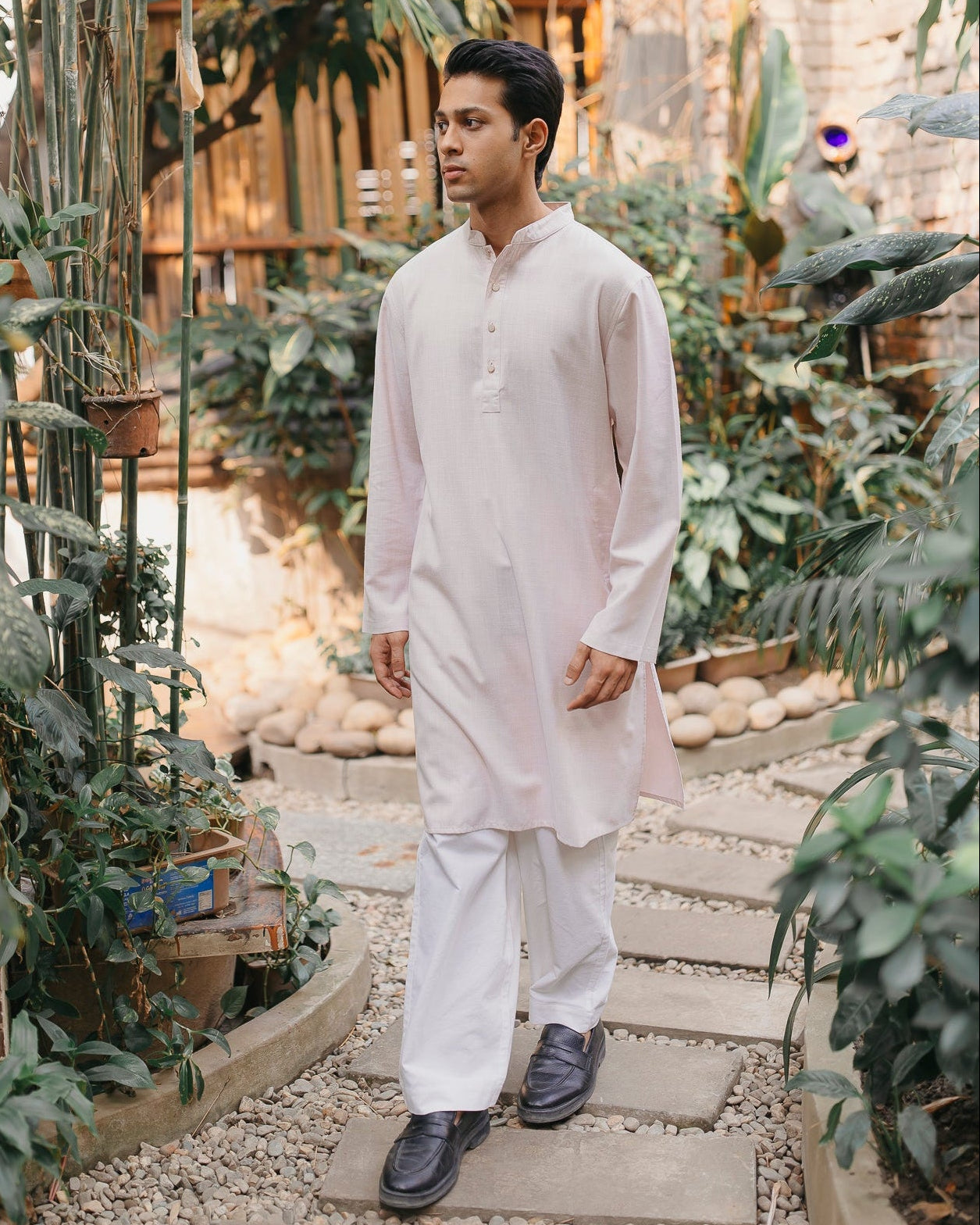 ILHAAN - Linen Panjabi | Kurta - Pink