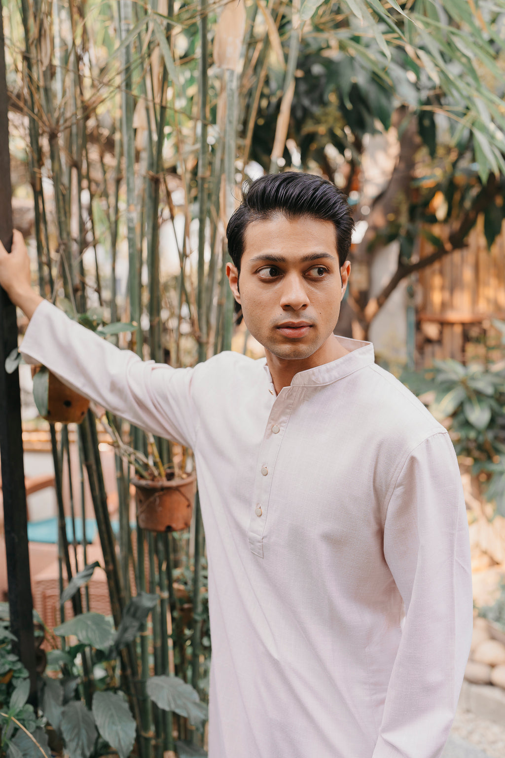 ILHAAN - Linen Panjabi | Kurta - Pink