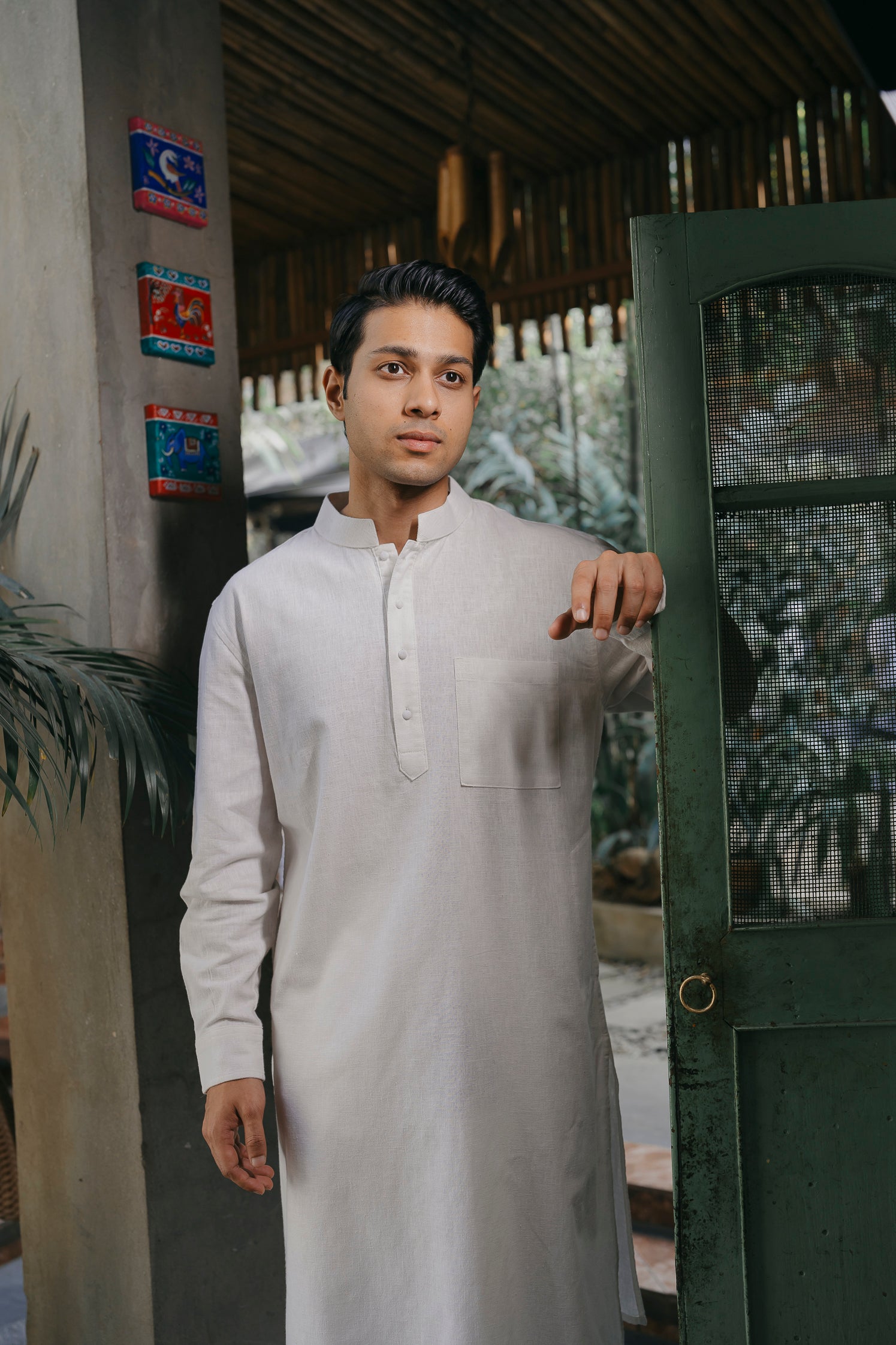 এজরান - ডার্ক অলিভ পাঞ্জাবি 