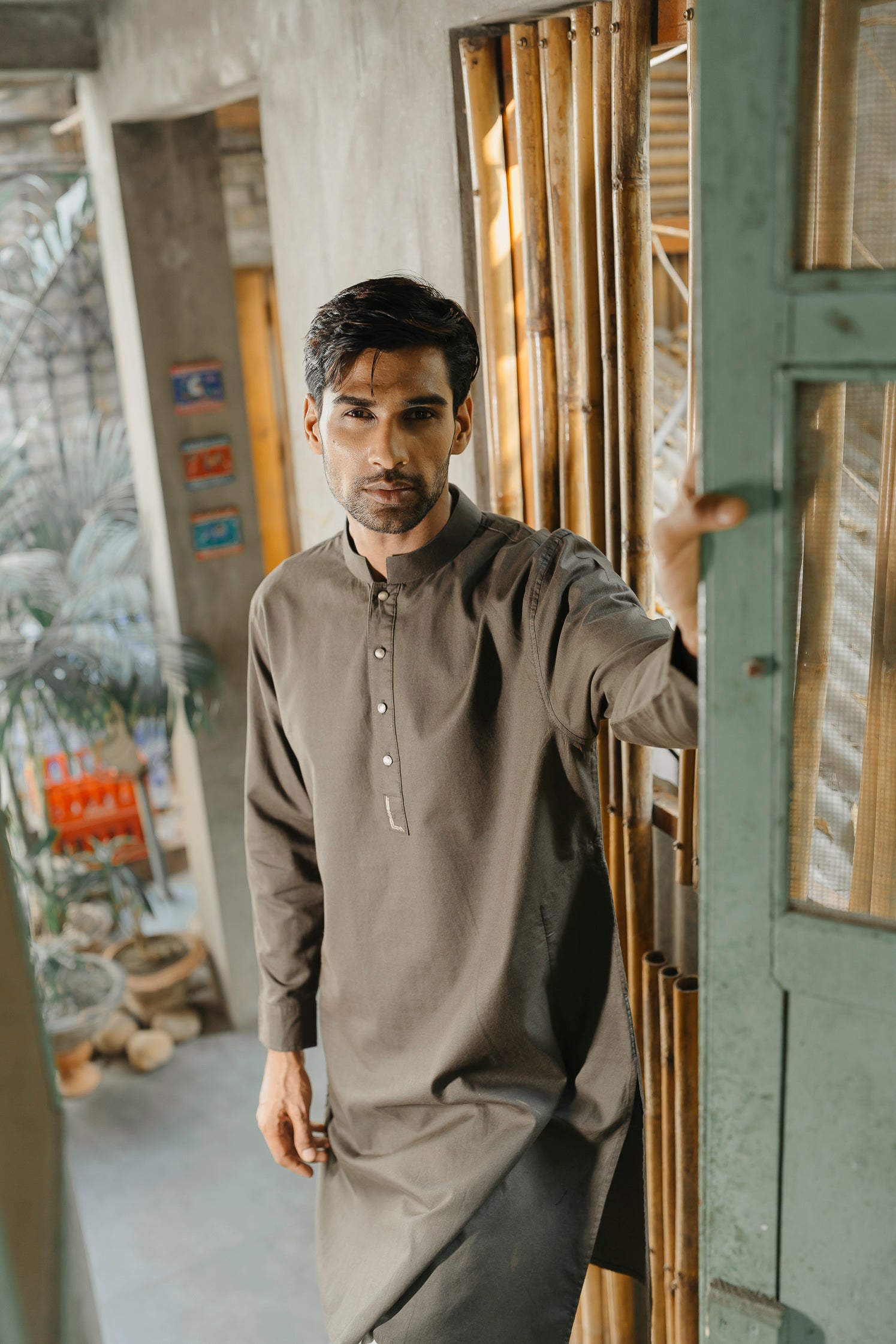 PRE ORDER- Yazeed - Dark Green Minimal-Embroidery Panjabi