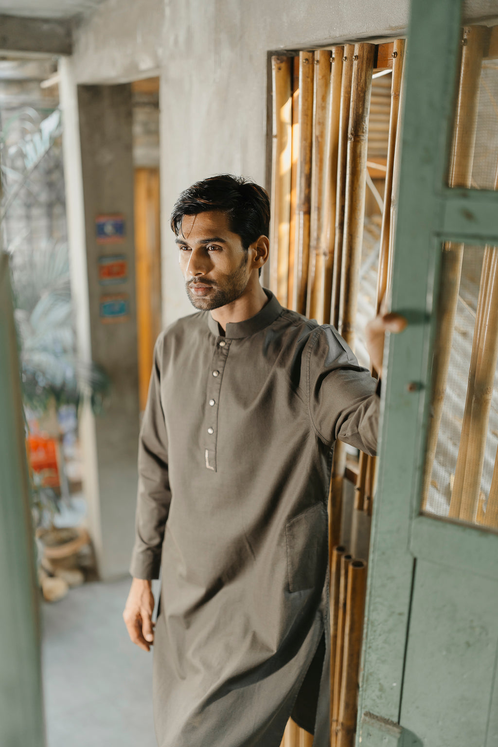 PRE ORDER- Yazeed - Dark Green Minimal-Embroidery Panjabi