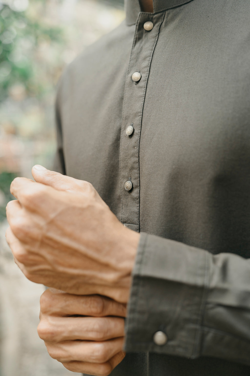 PRE ORDER- Yazeed - Dark Green Minimal-Embroidery Panjabi