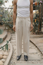 পুরুষদের জন্য প্লিটেড স্ট্রেইট লেগ প্যান্ট - কালো - লুজ ফিট 