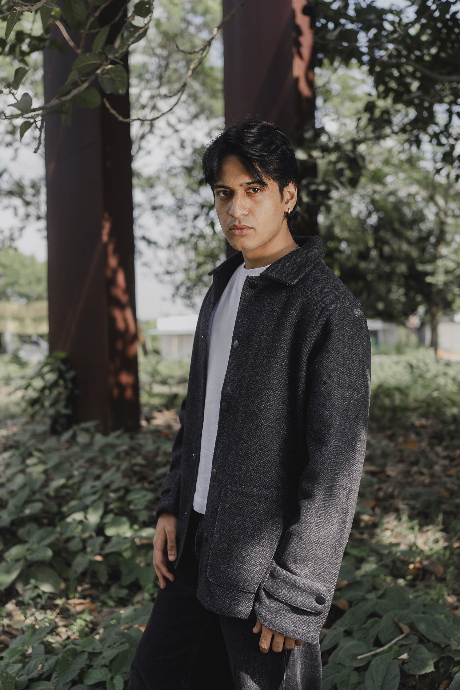 Kieran Coat Deluxe for Men - Dark Grey Herringbone