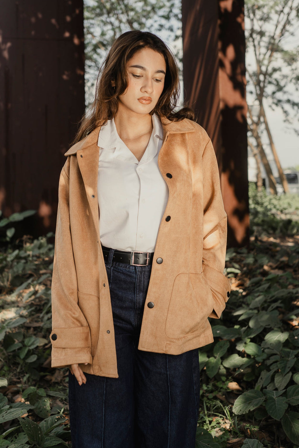 Suede Leather Kieran Coat Deluxe - Tan Beige - Unisex