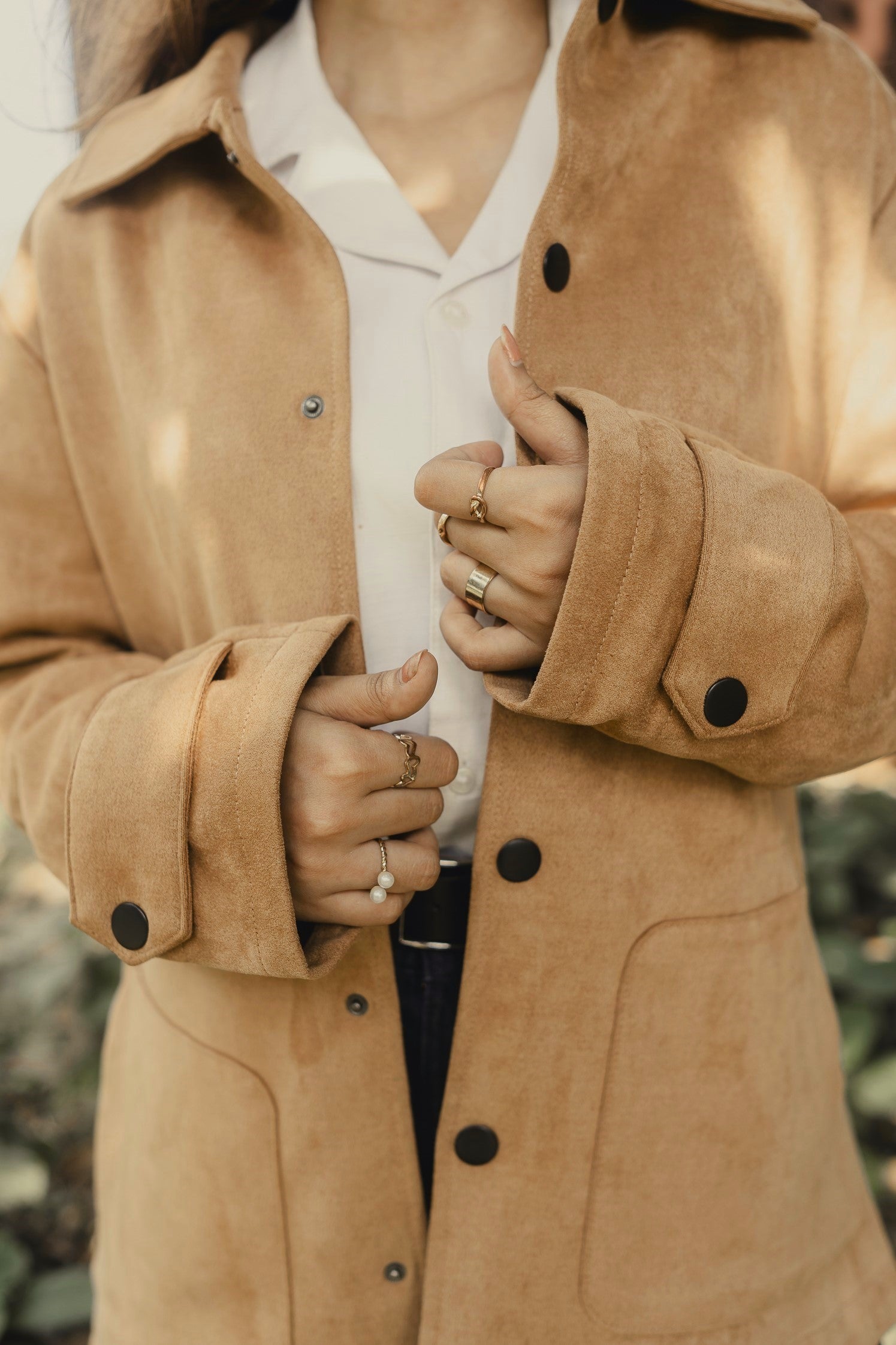 Suede Leather Kieran Coat Deluxe - Tan Beige - Unisex