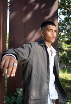 Lightweight Chore Utility Shirt - Charcoal Body with Black Contrast Collar