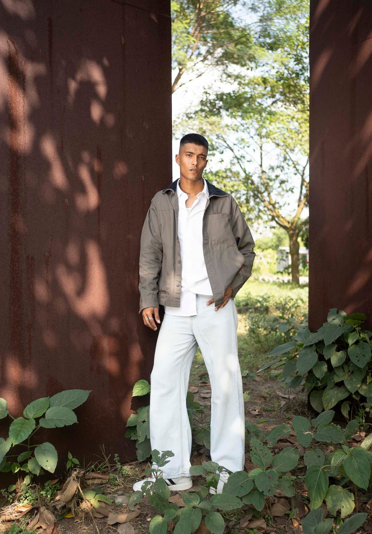 Chore Utility Jacket for Men - Charcoal Body with Black Contrast Collar