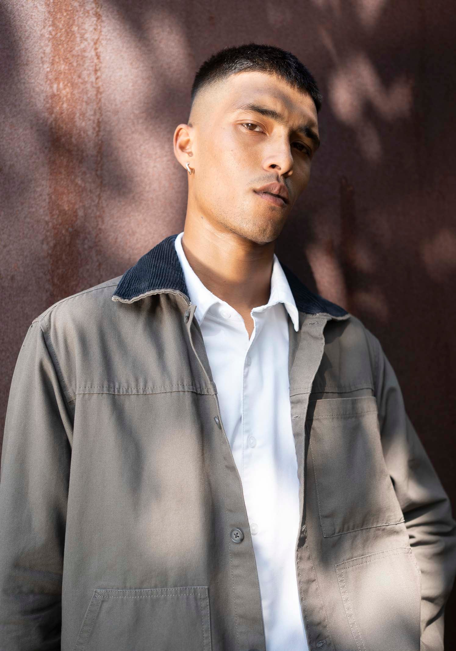 Chore Utility Jacket  - Charcoal Body with Black Contrast Collar -  Unisex