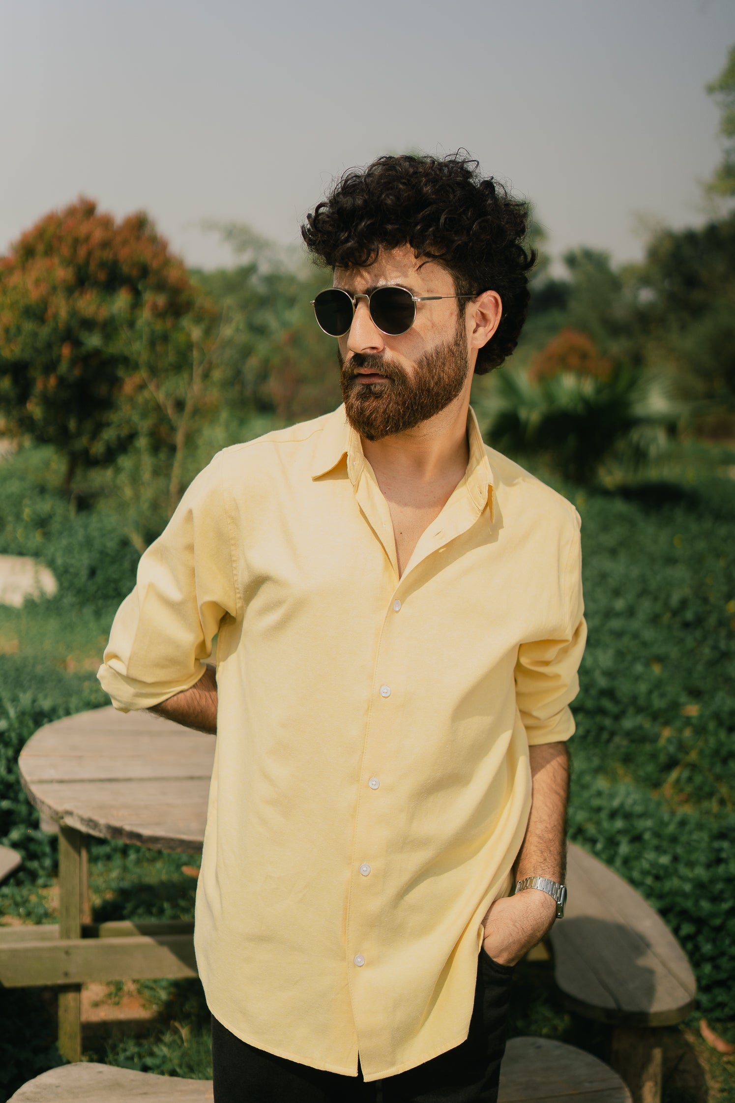 Oxford Shirt for Men - Butter Yellow