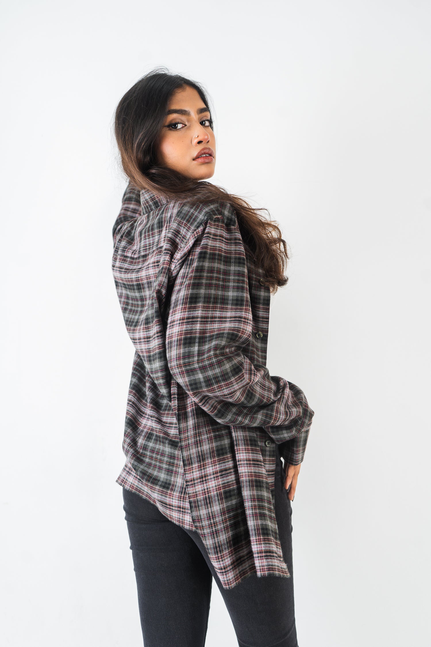 Flannel Shirt - Unisex - Moss & Black