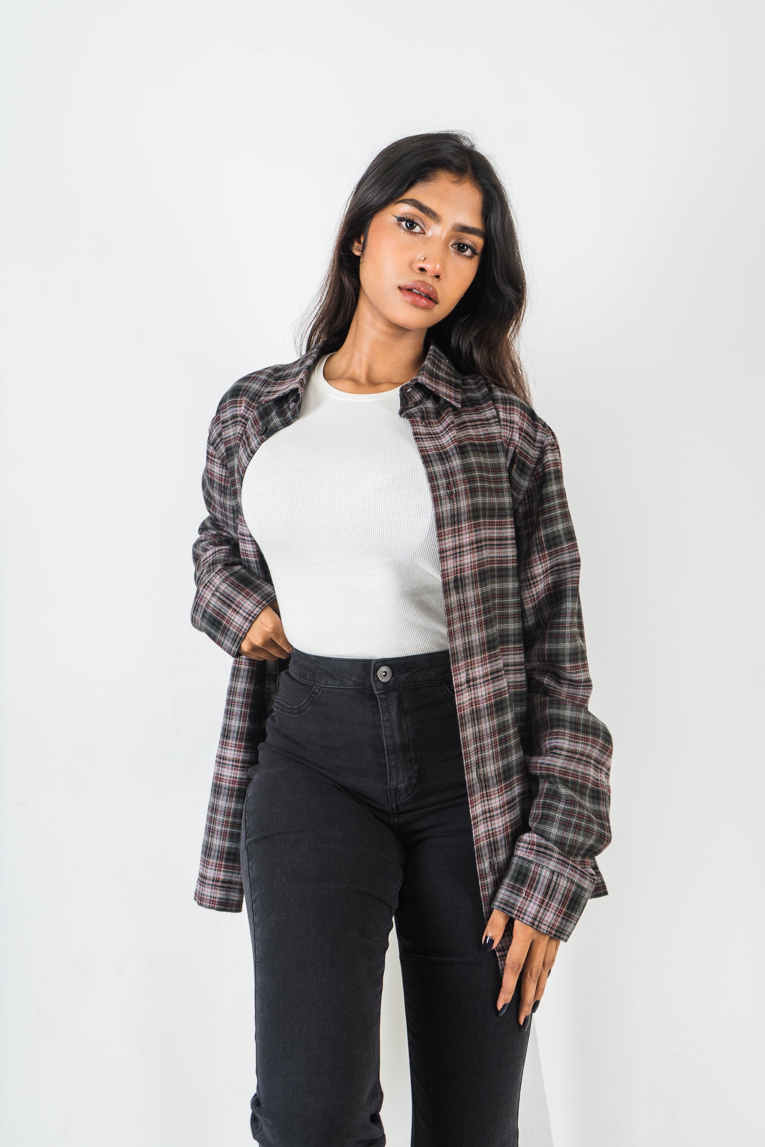 Flannel Shirt - Unisex - Moss & Black