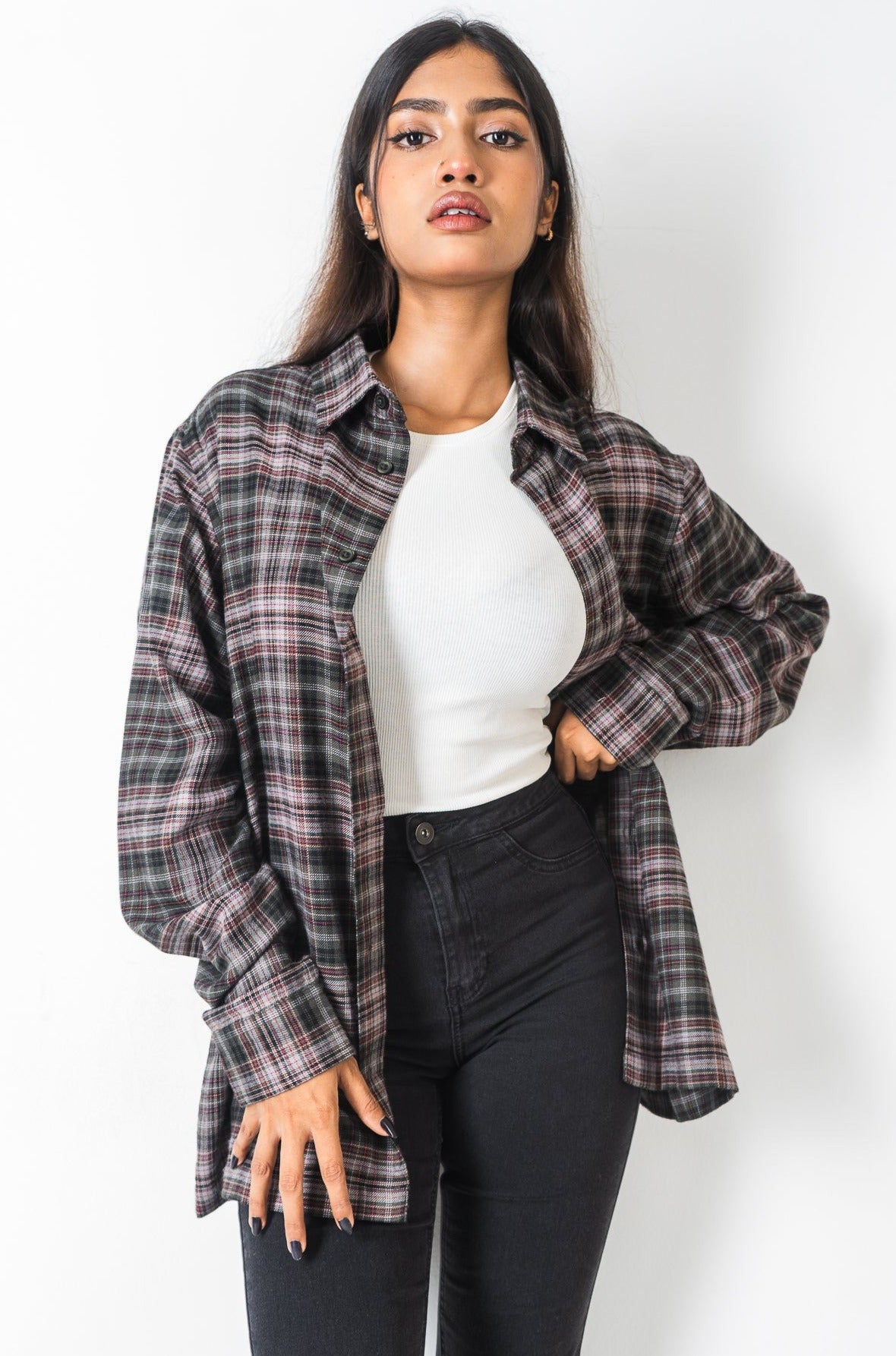 Flannel Shirt - Unisex - Moss & Black