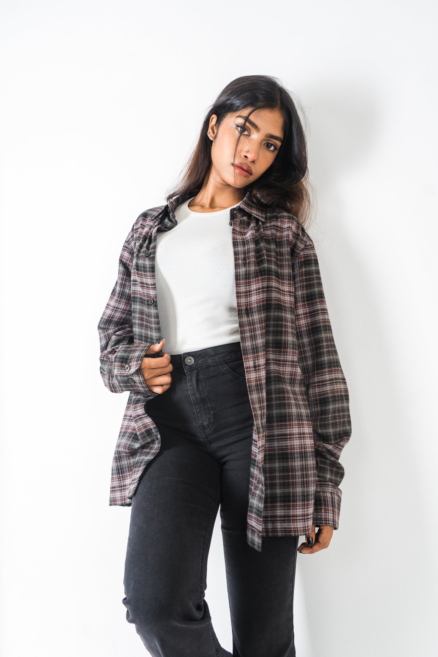 Flannel Shirt - Unisex - Moss & Black