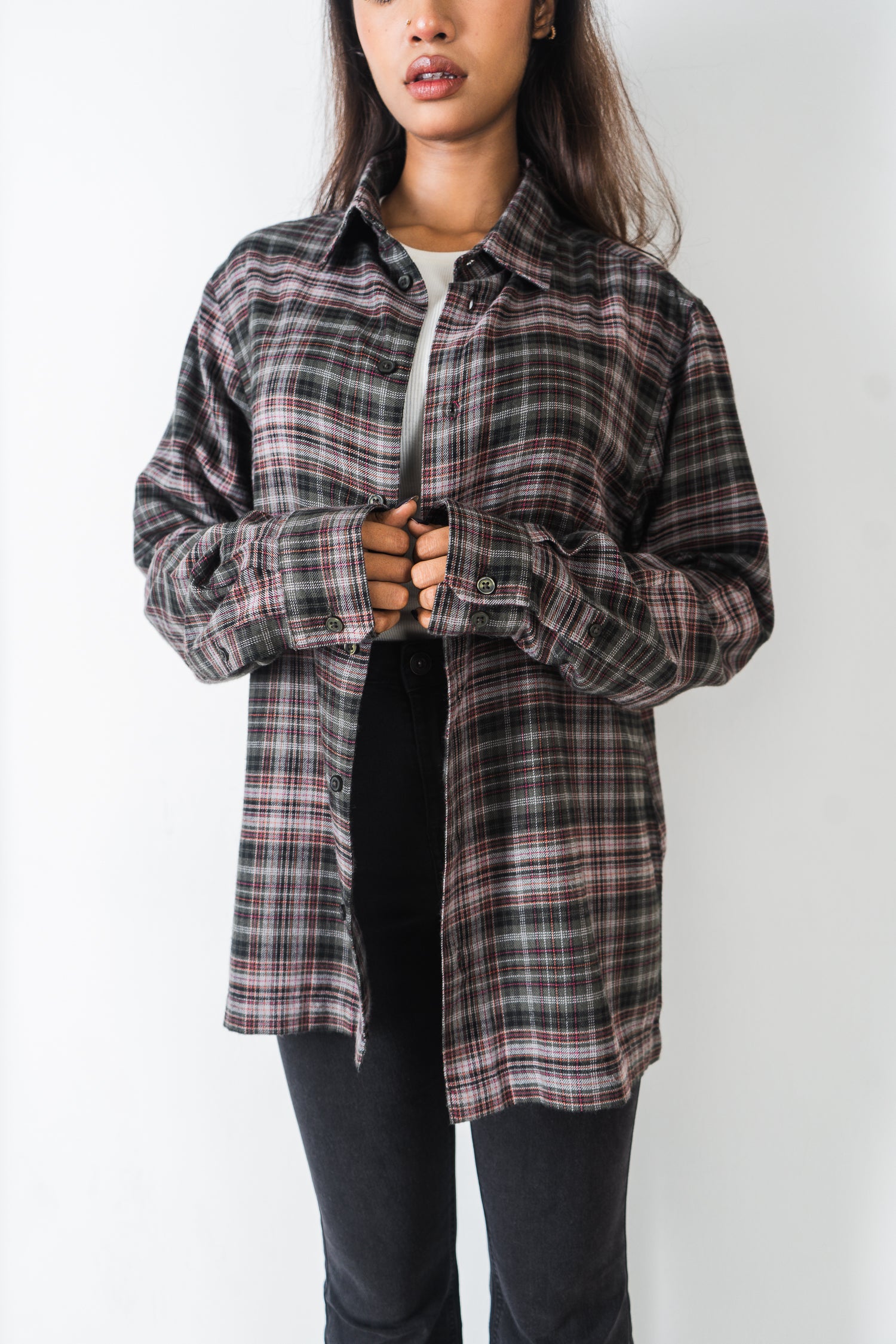Flannel Shirt - Unisex - Moss & Black
