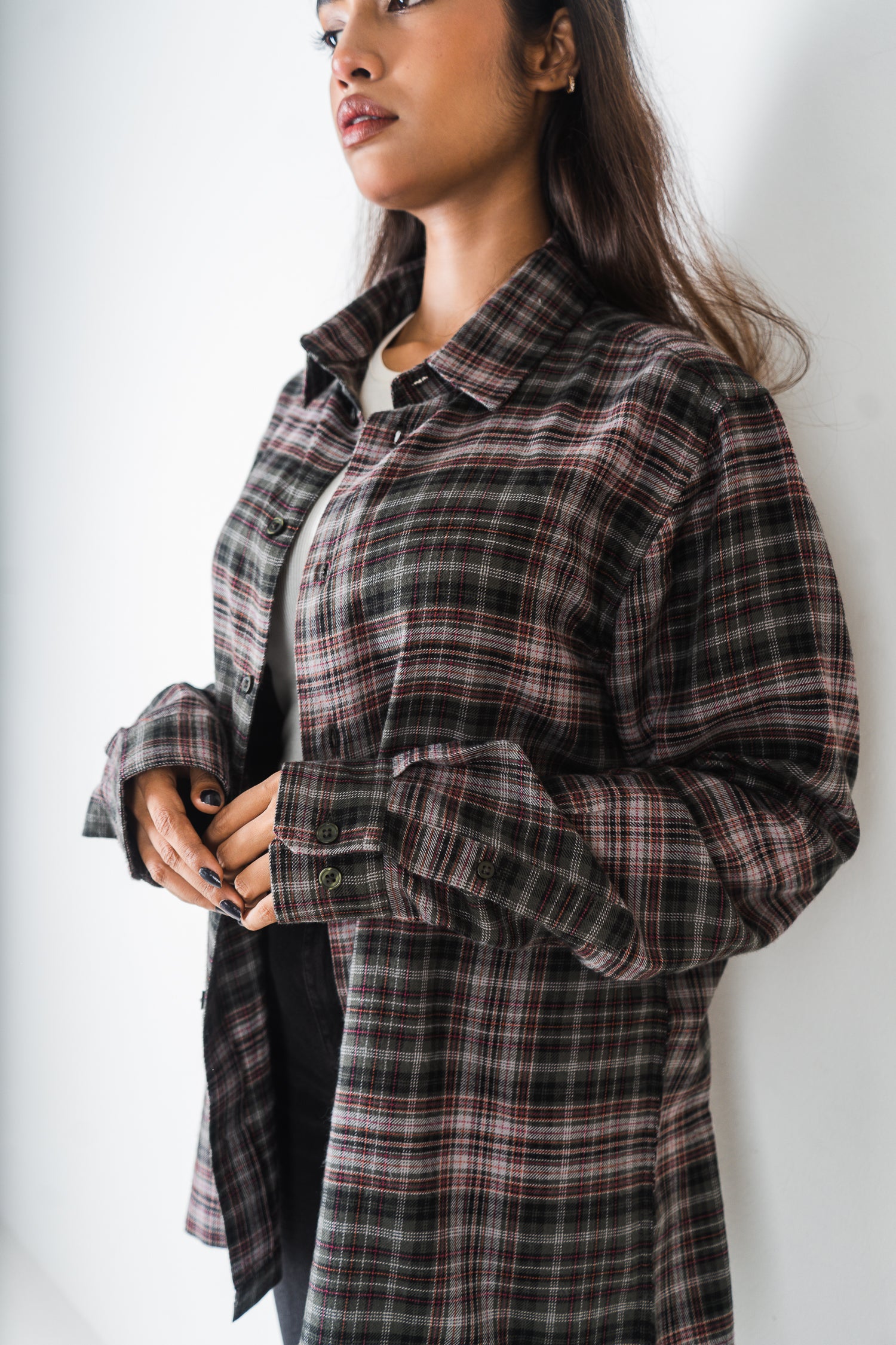 Flannel Shirt - Unisex - Moss & Black