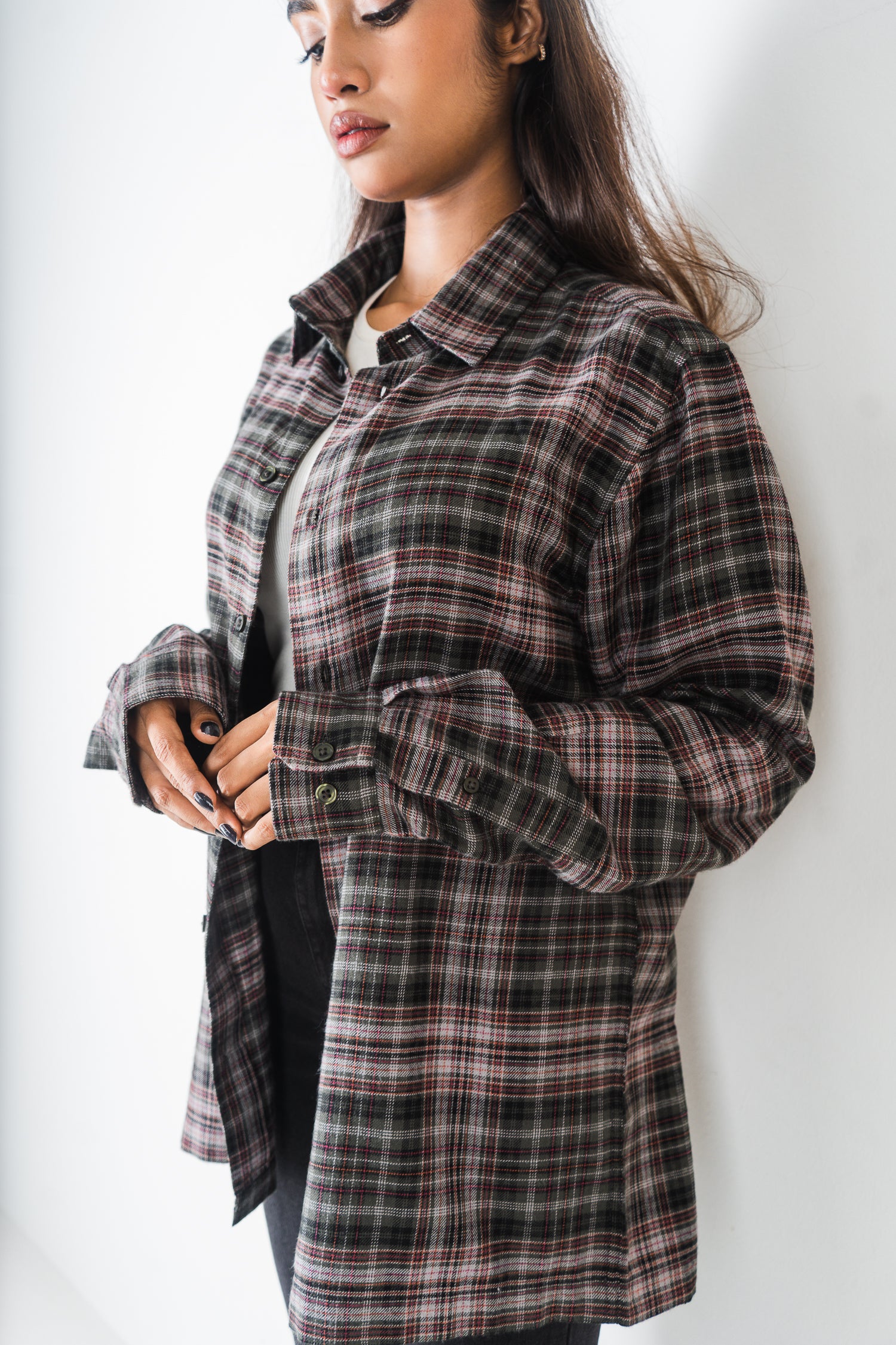 Flannel Shirt - Unisex - Moss & Black