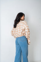 Flannel Shirt - Unisex - Beige & Off White