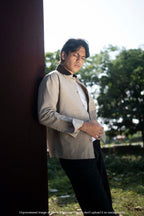 Lightweight Chore Utility Shirt - Beige Body with Dark Brown Contrast Collar