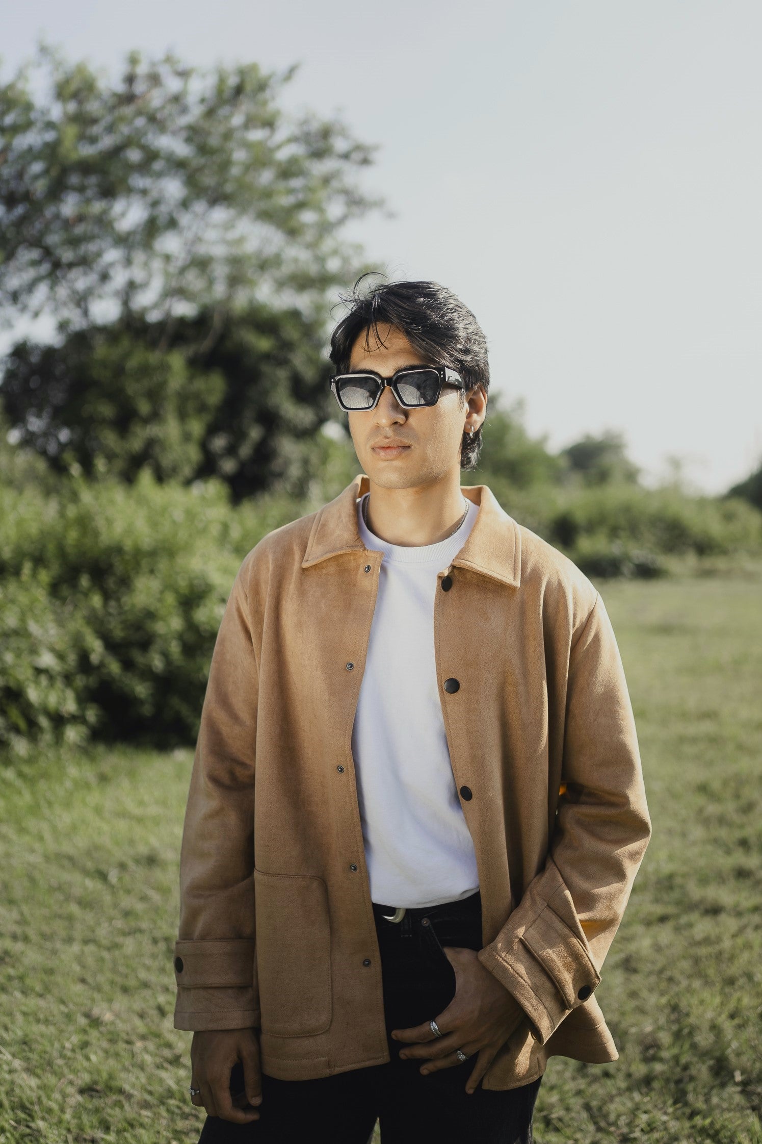 Suede Leather Kieran Coat Deluxe - Tan Beige - Unisex