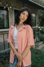 রেভের কিউবা - পীচ জ্যাকার্ড কিউবা - রেভের শার্ট - ইউনিসেক্স 