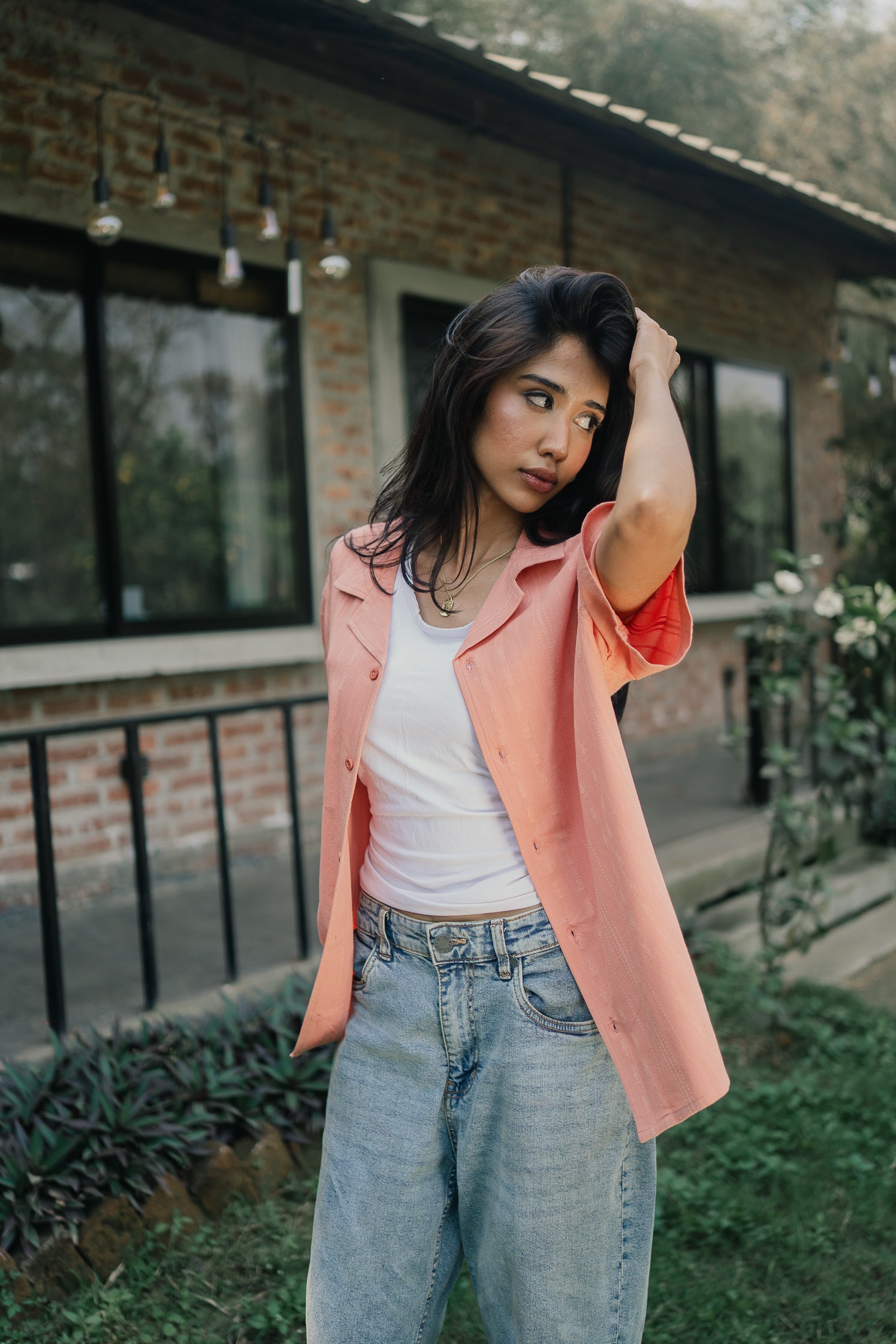 Revere Cuba - Peach Jacquard Cuba - Revere Shirt - Unisex