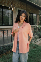 রেভের কিউবা - পীচ জ্যাকার্ড কিউবা - রেভের শার্ট - ইউনিসেক্স 