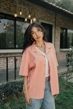 রেভের কিউবা - পীচ জ্যাকার্ড কিউবা - রেভের শার্ট - ইউনিসেক্স 