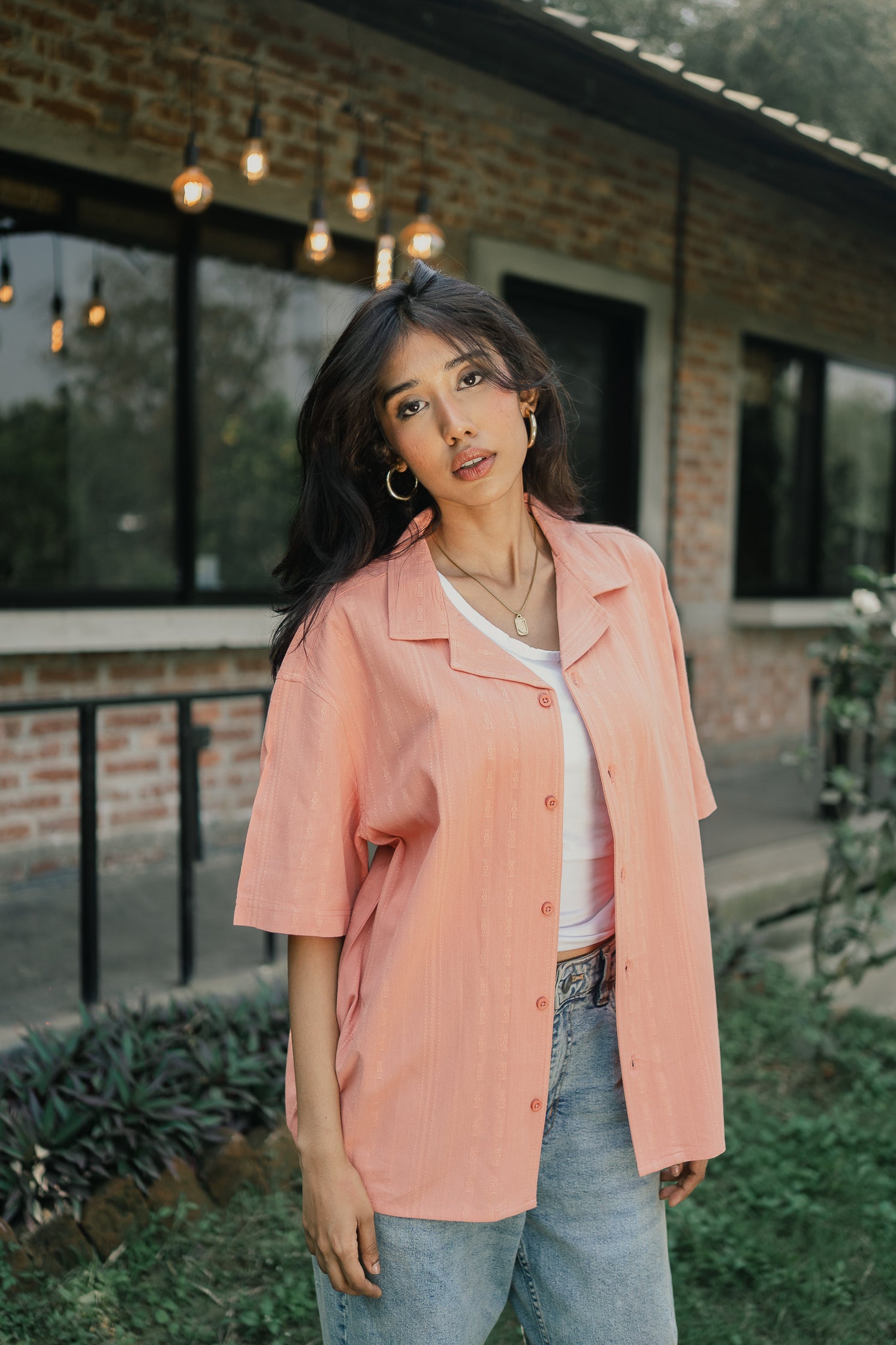 Revere Cuba - Peach Jacquard Cuba - Revere Shirt - Unisex
