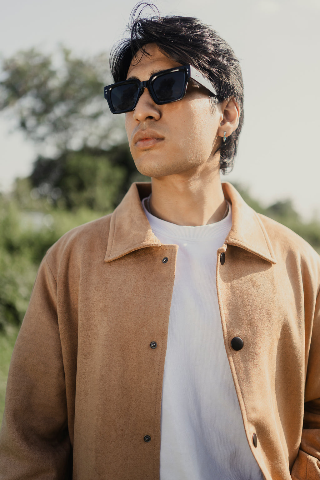 Suede Leather Kieran Coat Deluxe for Men - Tan Beige