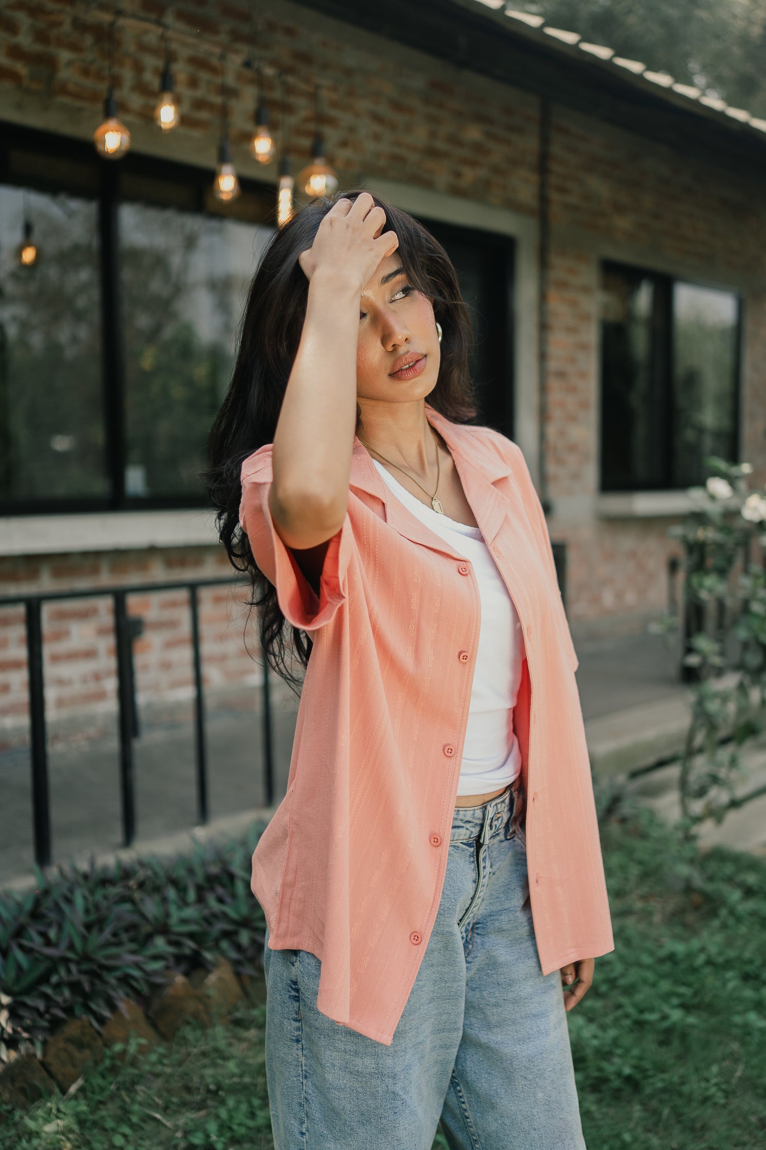 Revere Cuba - Peach Jacquard Cuba - Revere Shirt - Unisex