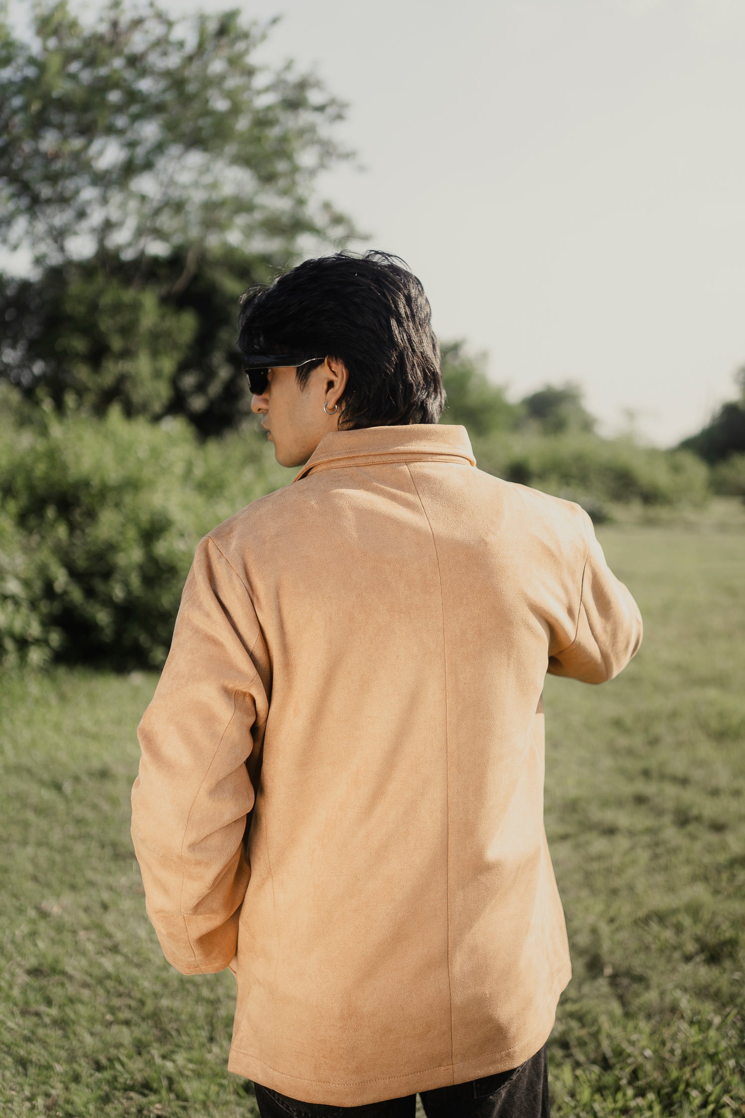 Suede Leather Kieran Coat Deluxe for Men - Tan Beige