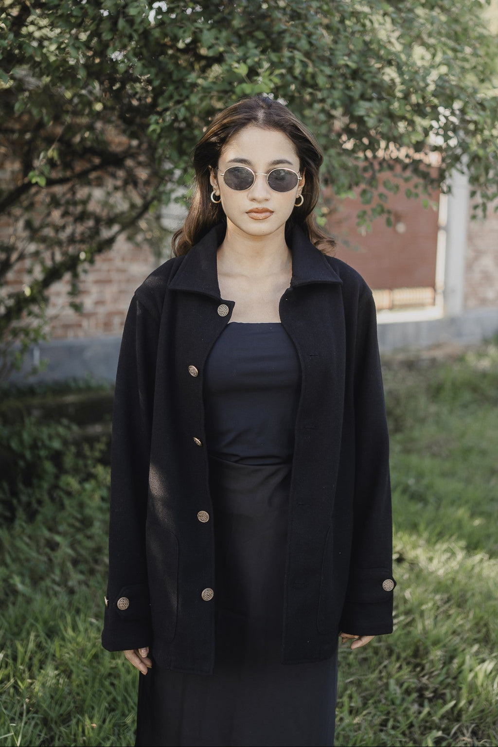 Kieran Coat Deluxe  - Noir  - Decorative Golden Buttons - Unisex