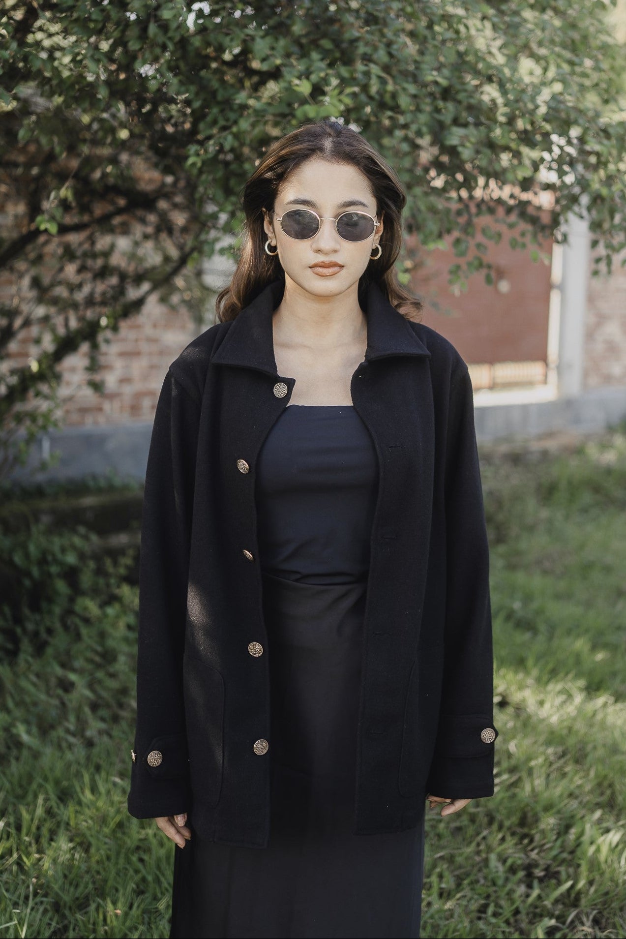 Kieran Coat Deluxe  - Noir  - Decorative Golden Buttons - Unisex