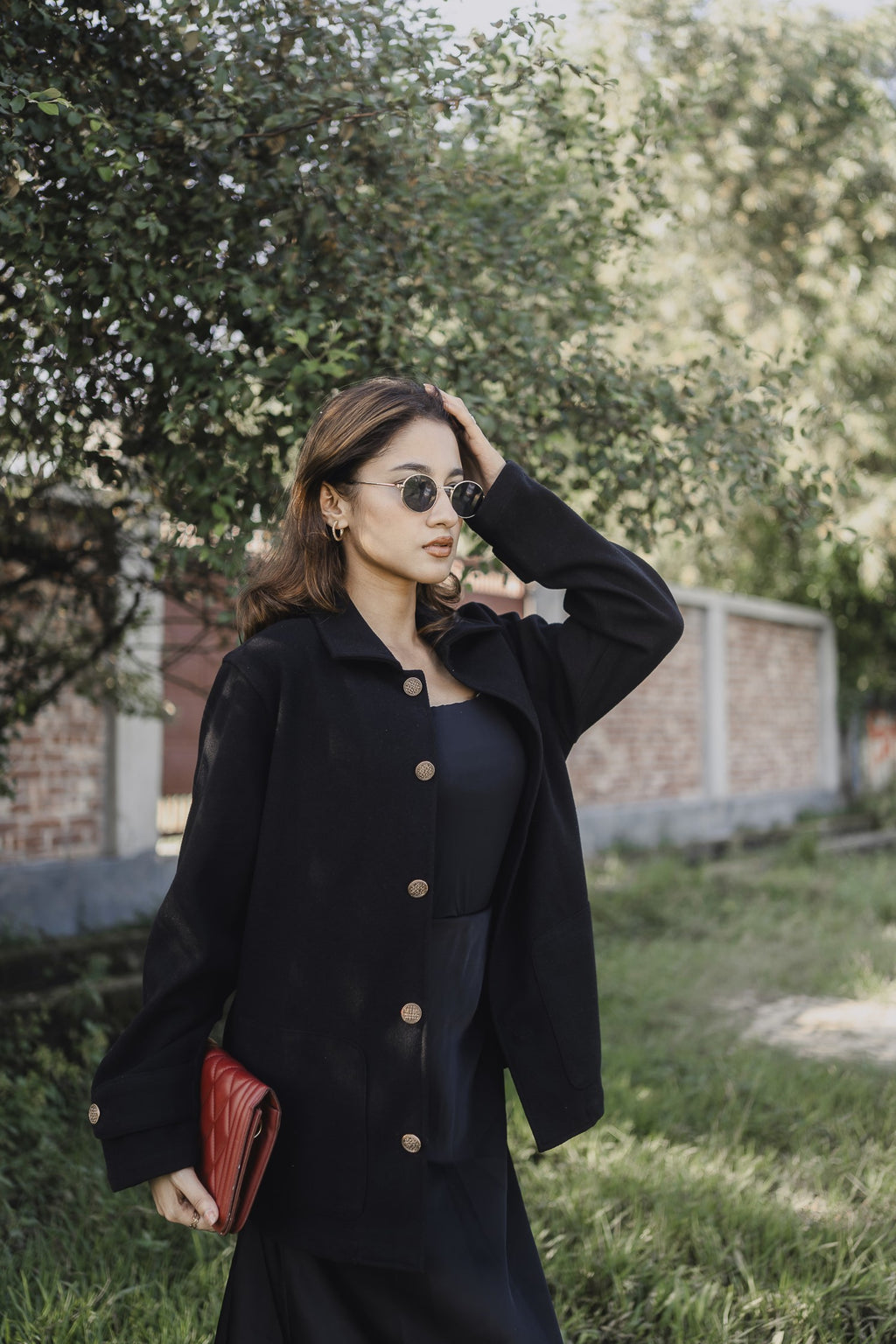 Kieran Coat Deluxe  - Noir  - Decorative Golden Buttons - Unisex