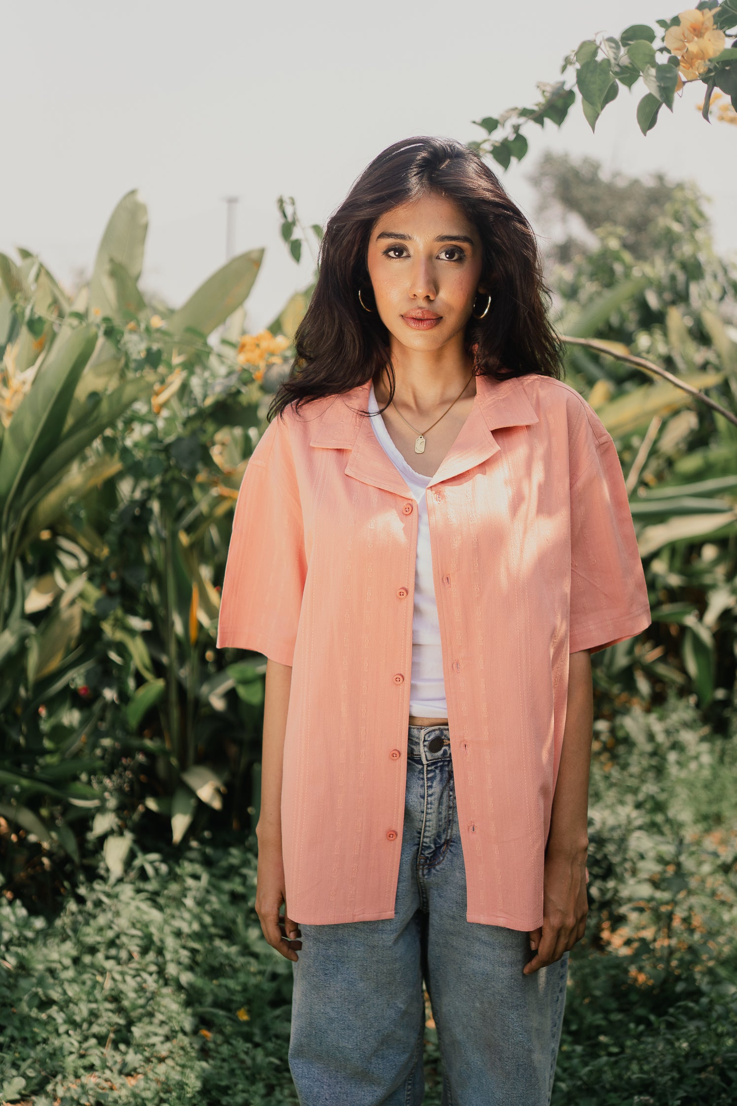 Revere Cuba - Peach Jacquard Cuba - Revere Shirt - Unisex