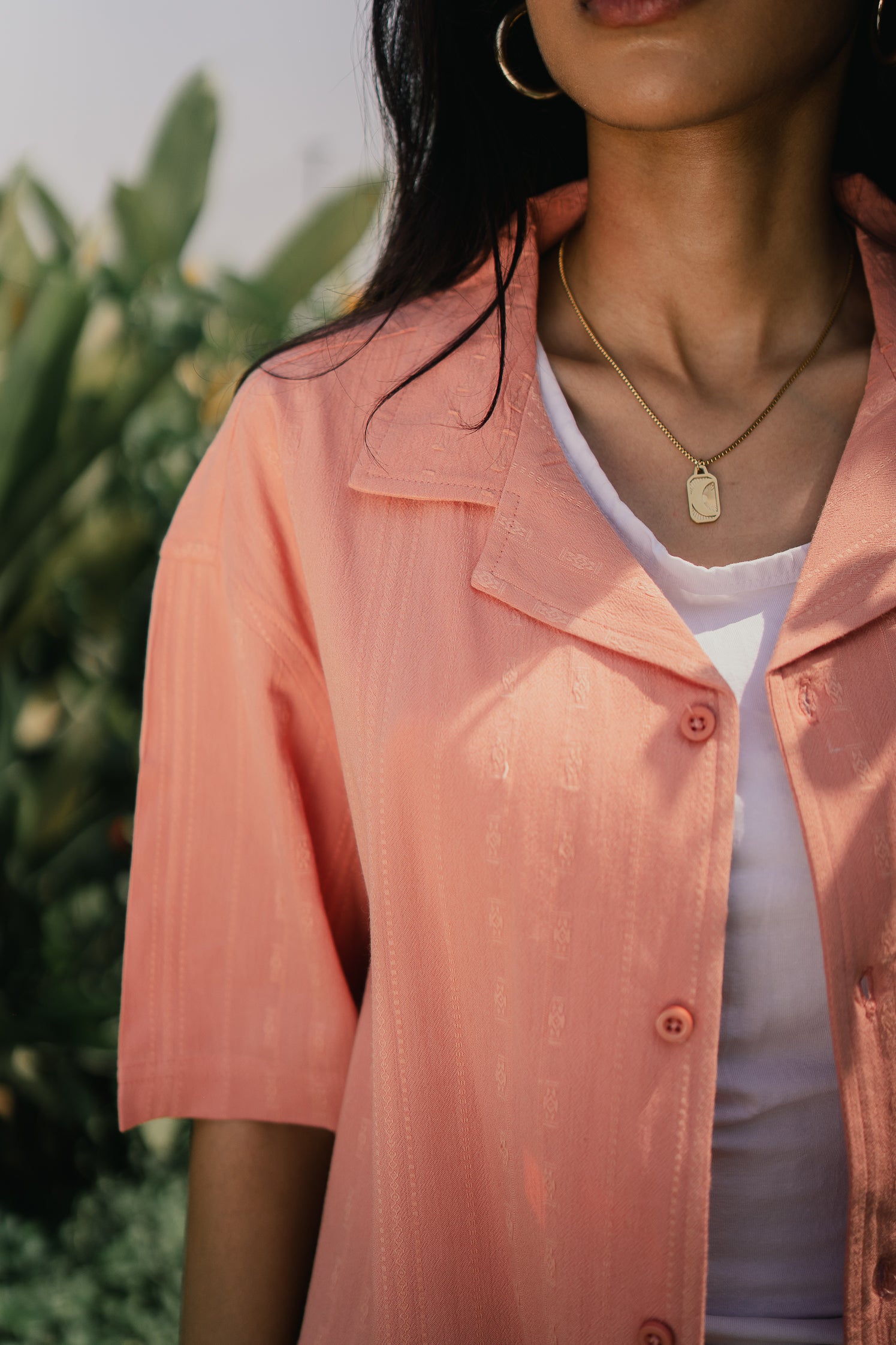 Revere Cuba - Peach Jacquard Cuba - Revere Shirt - Unisex