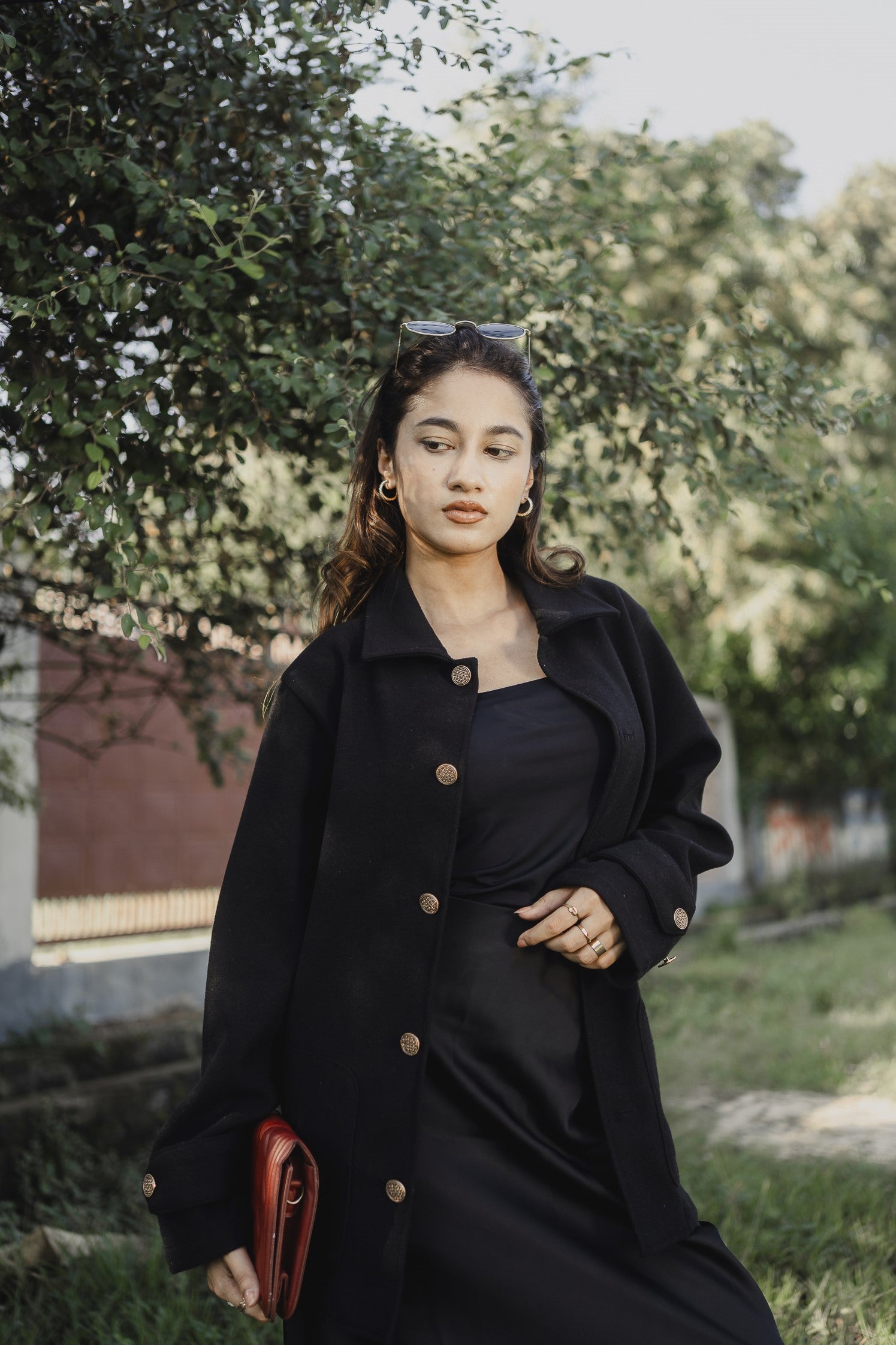 Kieran Coat Deluxe  - Noir  - Decorative Golden Buttons - Unisex