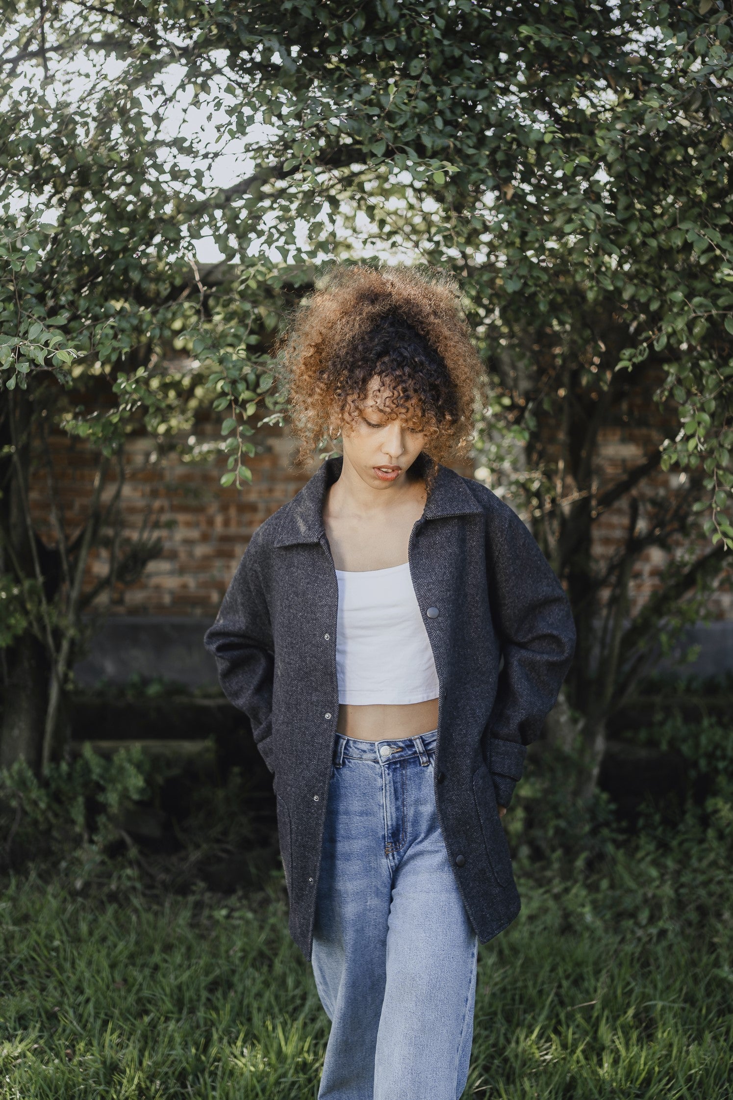 Kieran Coat Deluxe - Dark Grey Herringbone - Unisex