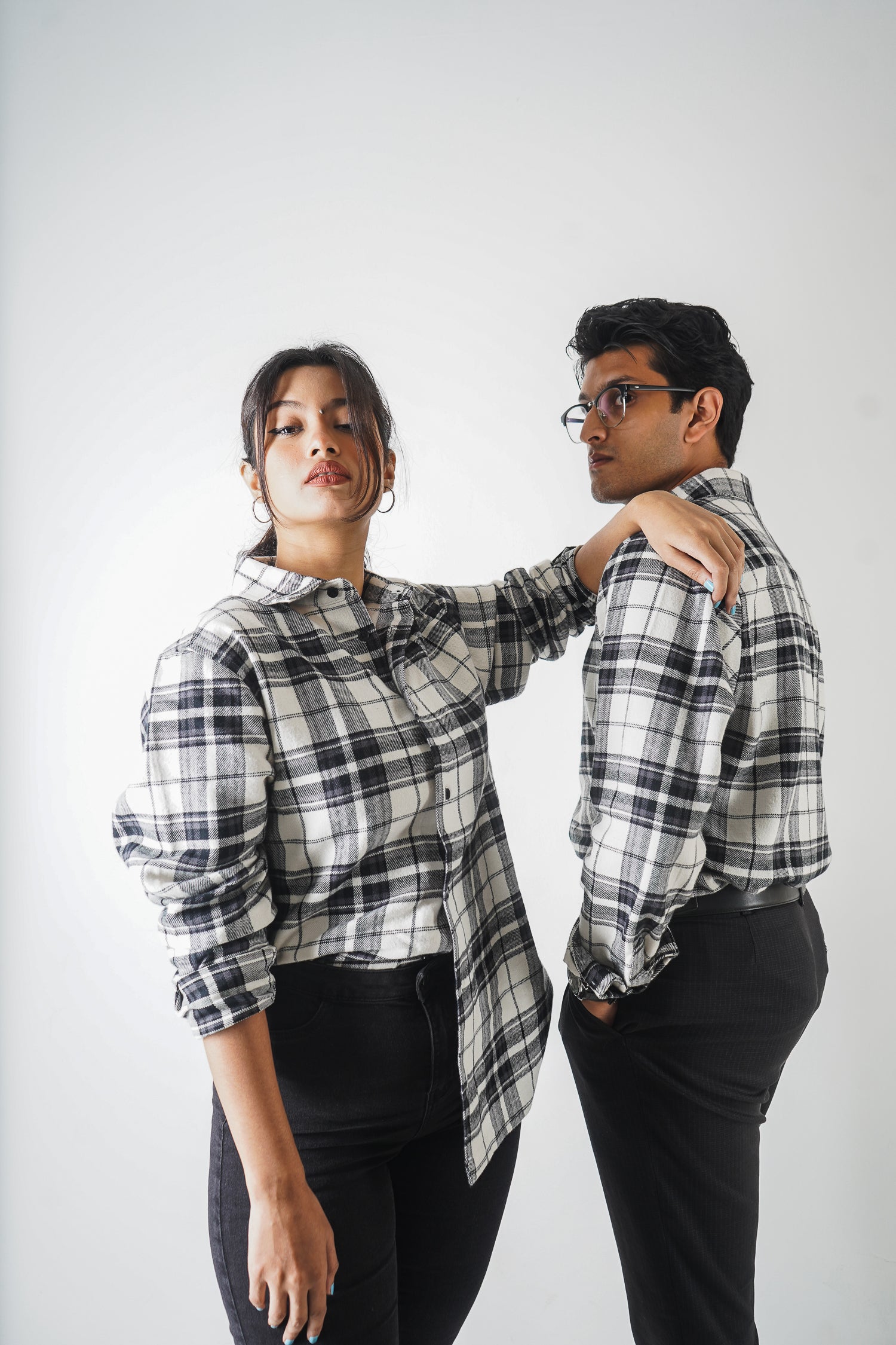 Flannel Shirt - Unisex - Black & White