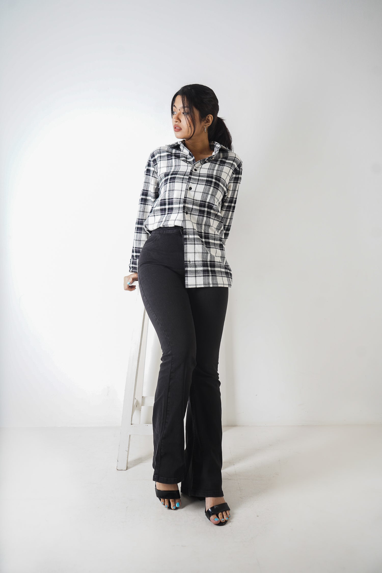 Flannel Shirt - Unisex - Black & White