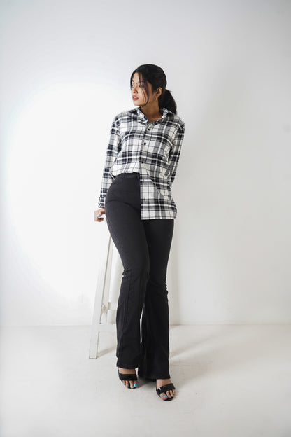 Flannel Shirt - Unisex - Black & White
