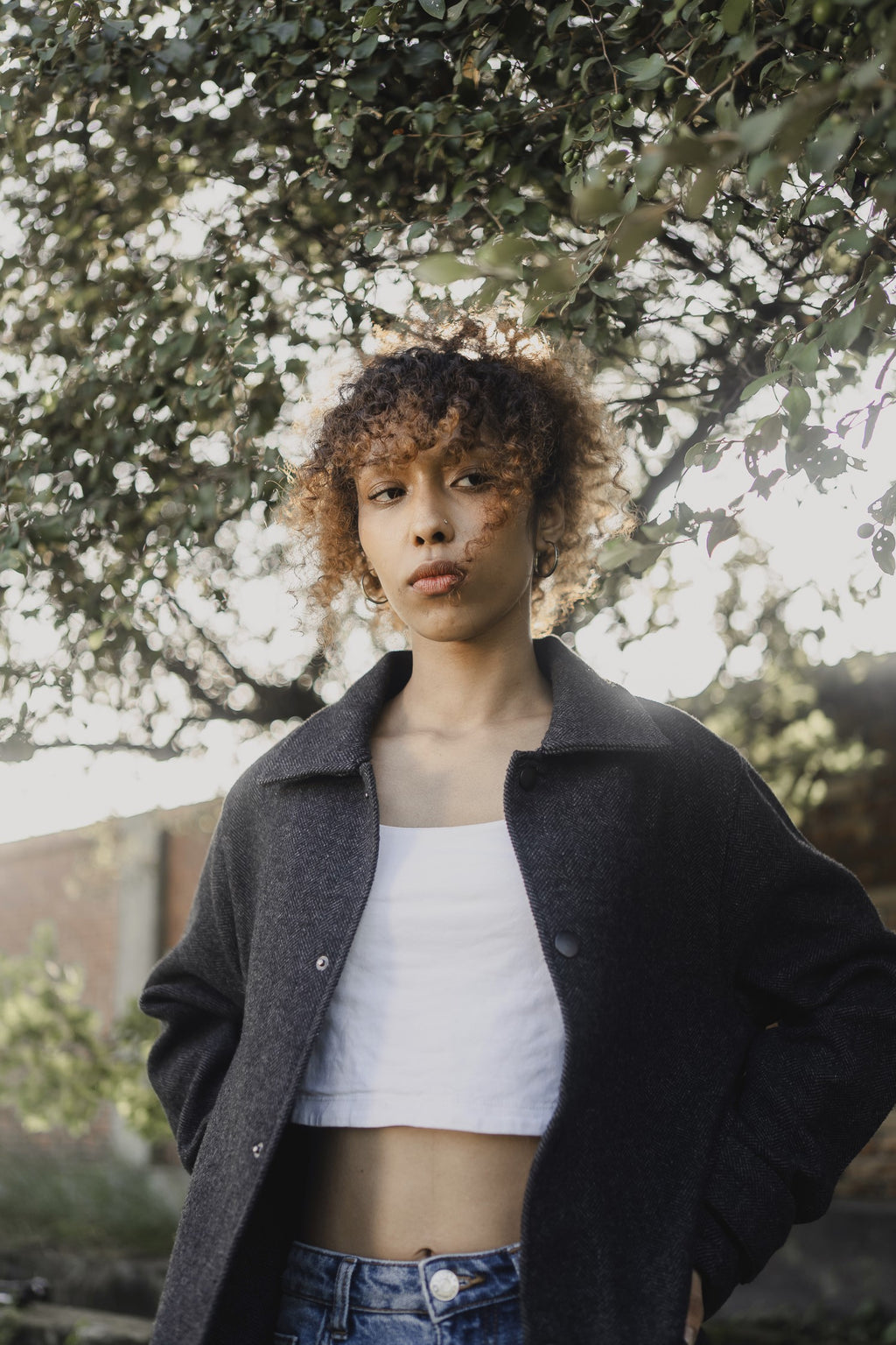 Kieran Coat Deluxe - Dark Grey Herringbone - Unisex