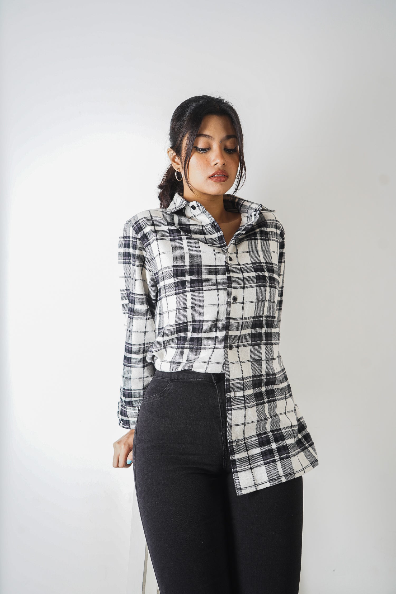 Flannel Shirt - Unisex - Black & White