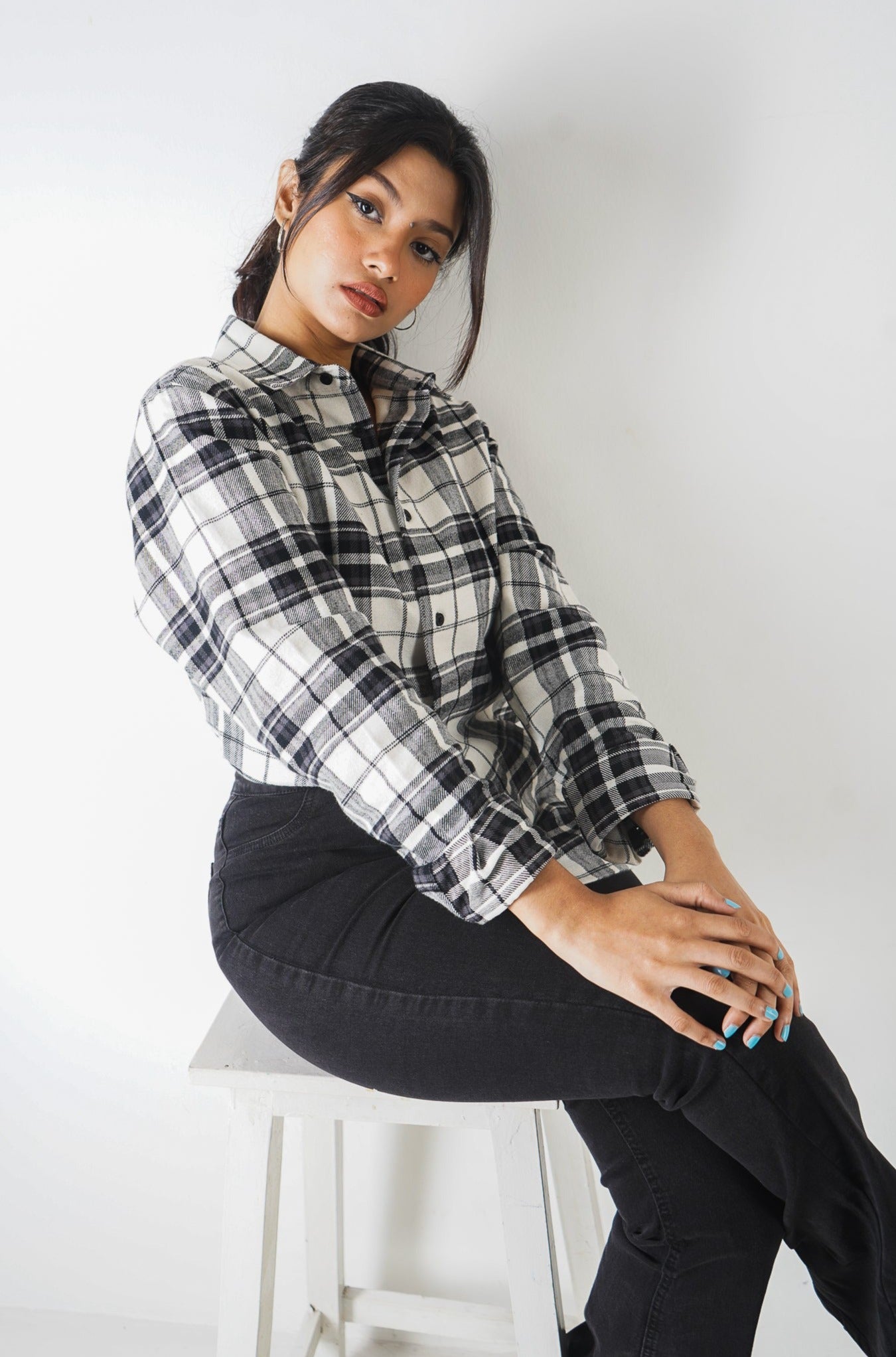 Flannel Shirt - Unisex - Black & White