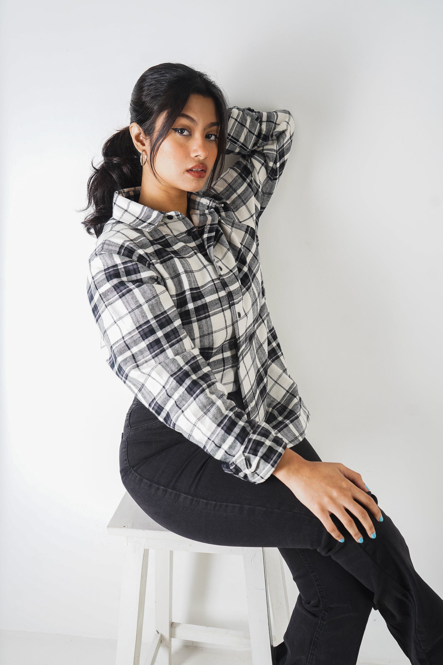 Flannel Shirt - Unisex - Black & White