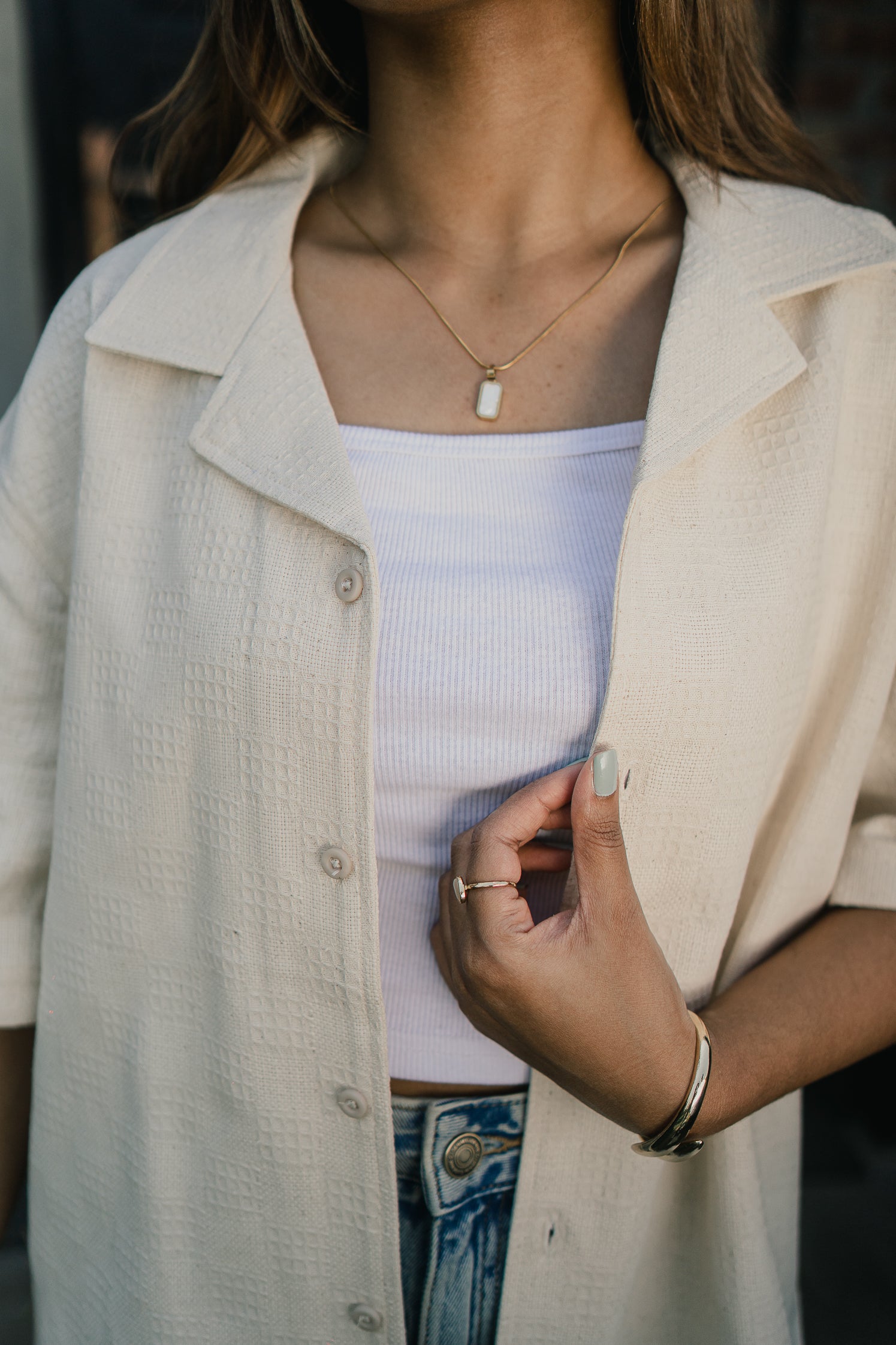 Revere Cuba - Cream Textured Cuba - Revere Shirt - Unisex