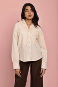 Oversized Shirt for Women - Vanilla