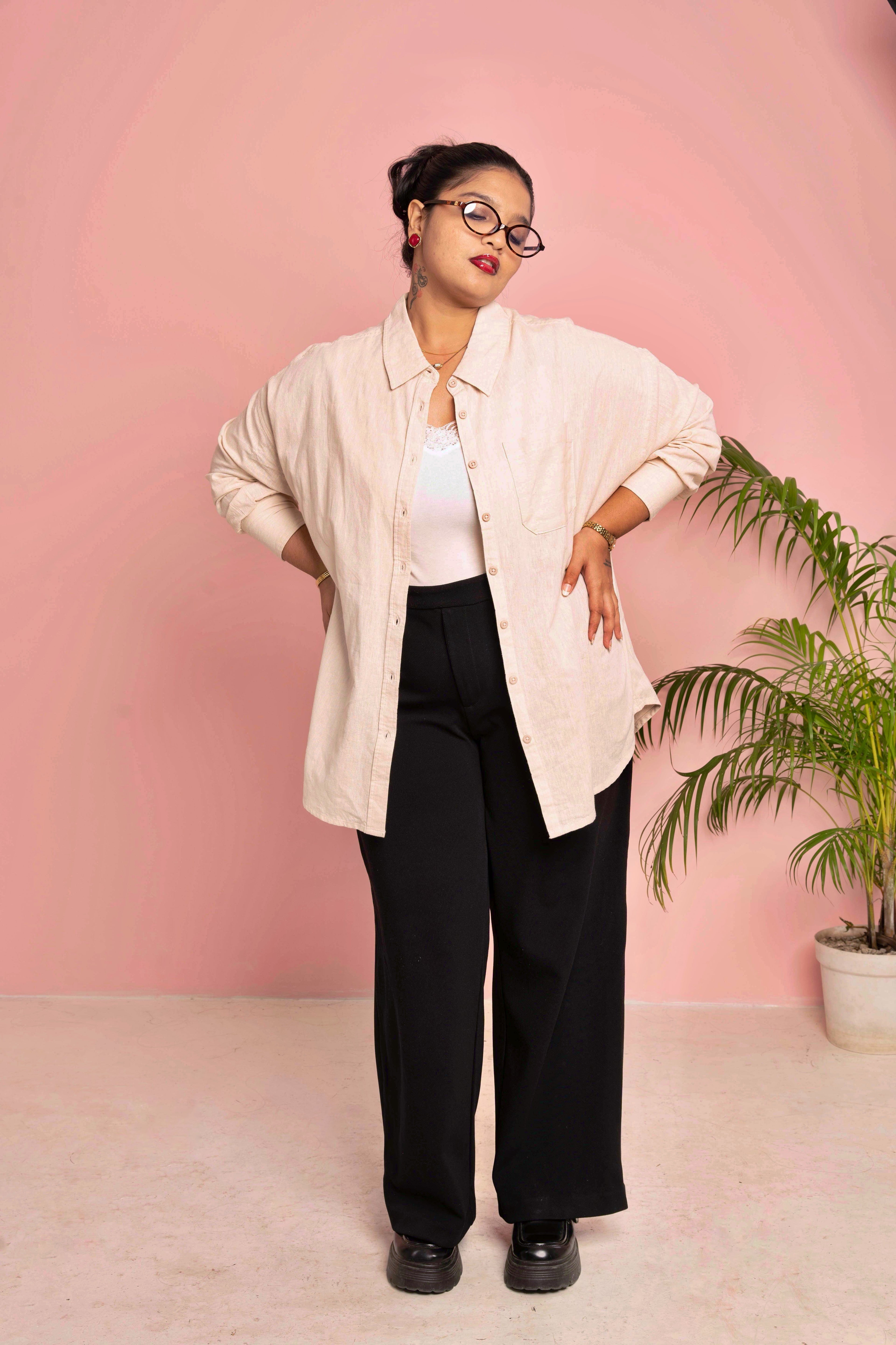 Oversized Shirt for Women - Vanilla